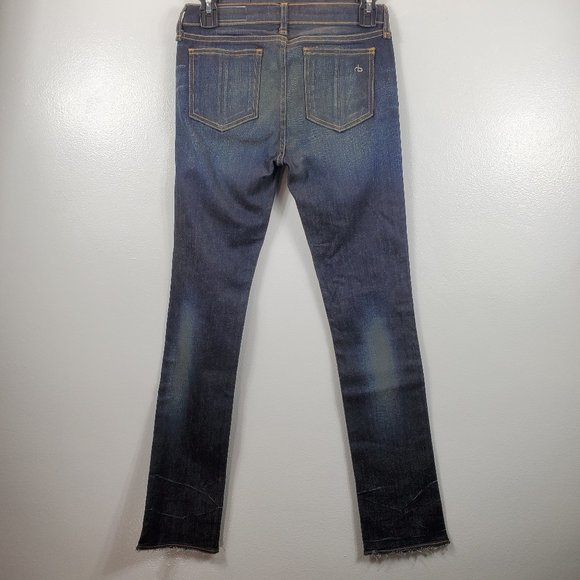 RAG & BONE Women's Blue Mid-rise Distressed Jeans - Picture 2 of 10